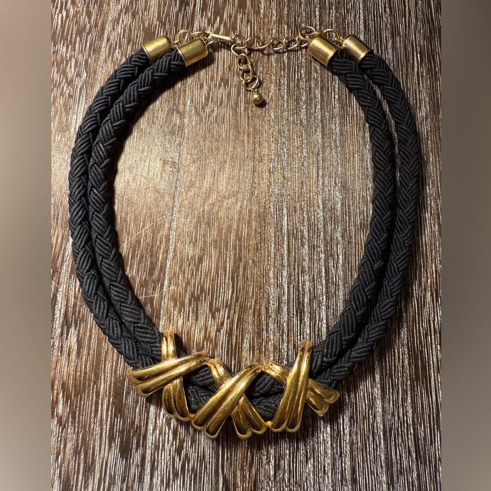 Vintage AVON XXX Double Thick Black Cord Necklace